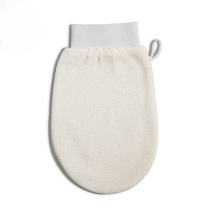 Premium exfoliating body scrub mitt made of viscose fibre for soft, smooth skin