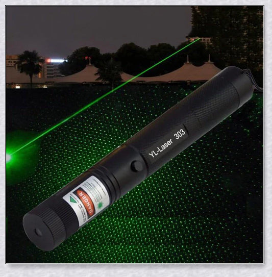 A high-powered green laser pointer pen with adjustable star cap and rechargeable design for presentations, stargazing, and versatile applications.