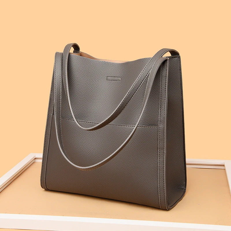 Premium large capacity tote bag for women with three-dimensional pockets, soft PU material, and pillow-shaped design for comfortable commuting