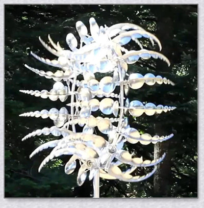 Premium kinetic garden spinner with mesmerizing dual-motion design, crafted from durable metallic materials for all-weather use.