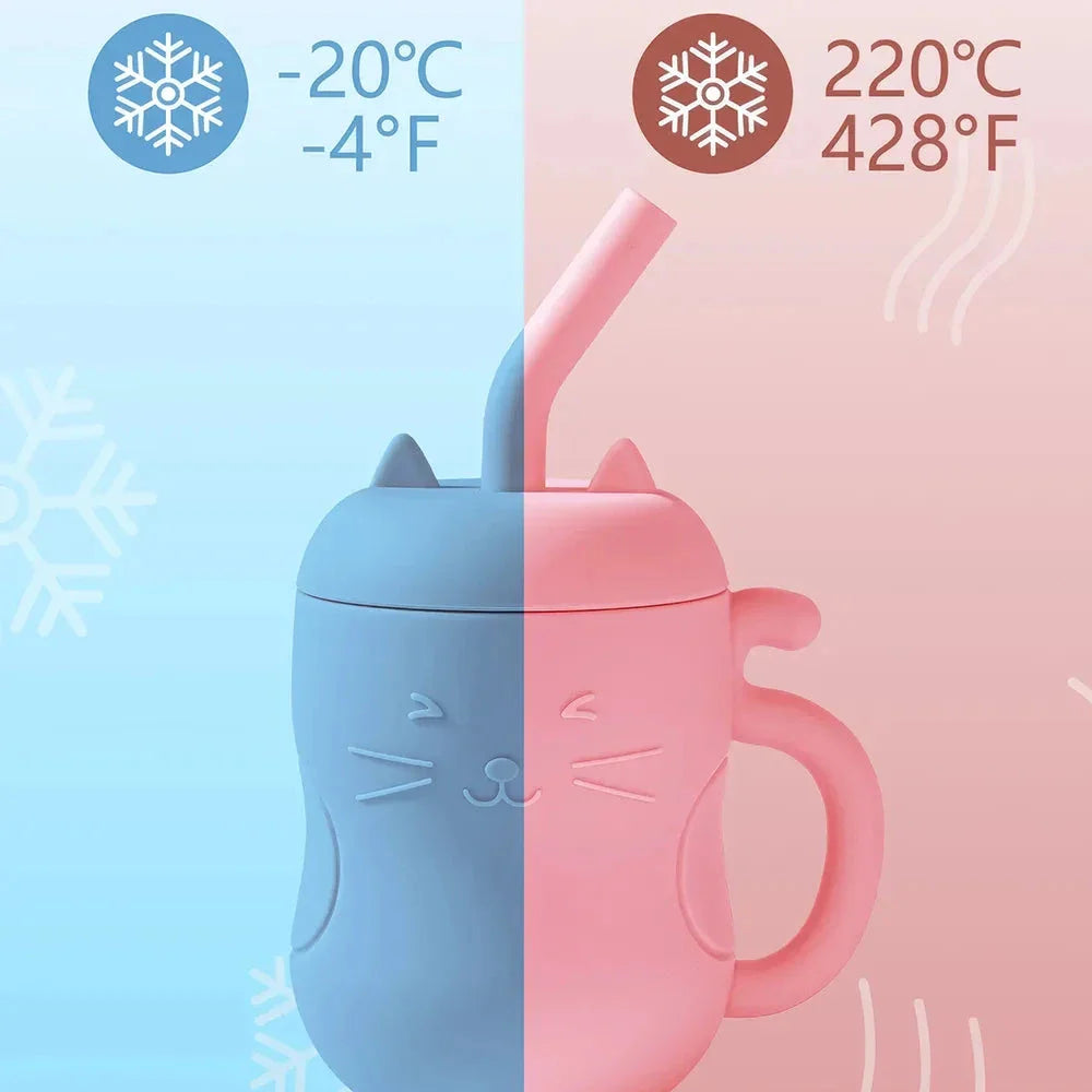 Premium leak-proof baby sippy cup with soft silicone straw and portable snack storage