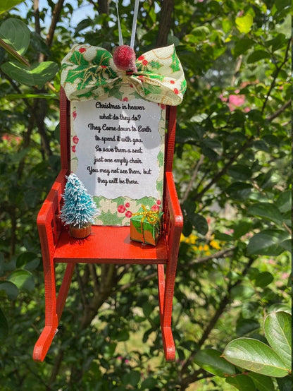 Charming Christmas ornament featuring a rustic-style 'Christmas in Heaven' design as a memorial for departed loved ones