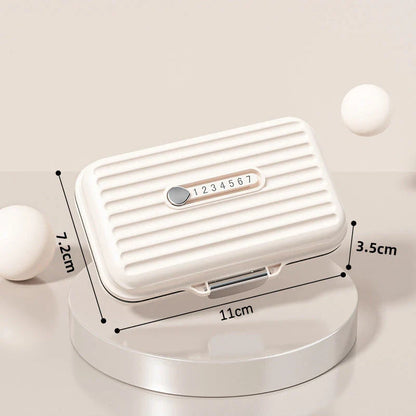Premium waterproof weekly pill organiser with seven secure compartments for organised medication management