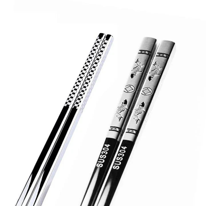Trendha Stainless Steel Sushi Chopsticks - Durable, Portable, and Elegant Design for Enjoying Japanese Cuisine