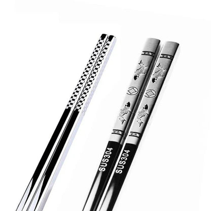 Trendha Stainless Steel Sushi Chopsticks - Durable, Portable, and Elegant Design for Enjoying Japanese Cuisine