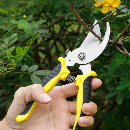 Professional Bypass Pruning Shears with stainless steel blades and ergonomic non-slip handles for effortless gardening