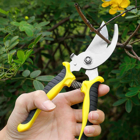 Professional Bypass Pruning Shears with stainless steel blades and ergonomic non-slip handles for effortless gardening