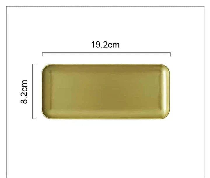 Elegant brushed metal rectangular storage tray with a premium finish and versatile design