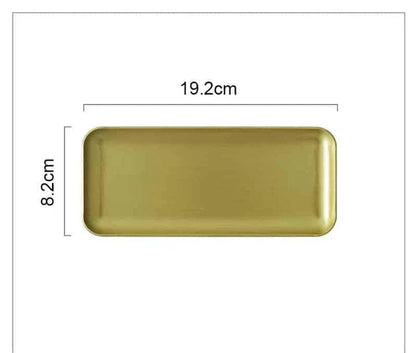 Elegant brushed metal rectangular storage tray with a premium finish and versatile design