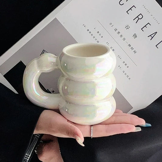 Creative couples ceramic mug with charming couple-inspired designs and 420ml capacity