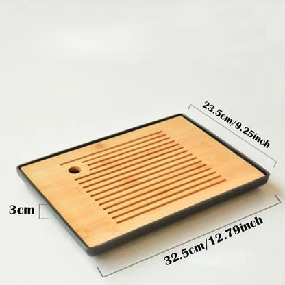 Premium bamboo tea tray saucer with sleek, elegant design for a sophisticated tea experience