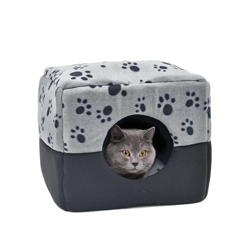 Premium pet bed with a charming bone print design, offering soft, breathable comfort and support for your canine companion