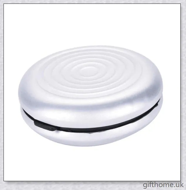 Compact and durable pocket coin dispenser with seven slots for organising Euros, Dollars and other coins