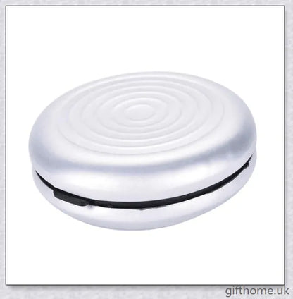 Compact and durable pocket coin dispenser with seven slots for organising Euros, Dollars and other coins