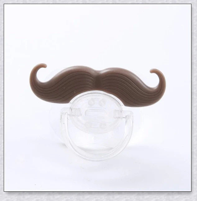 Adorable mustache-themed pacifier made with safe, premium materials for newborns in the UK