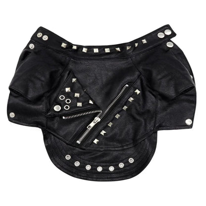 Premium black leather cat jacket with reinforced seams and a comfortable fit for stylish felines