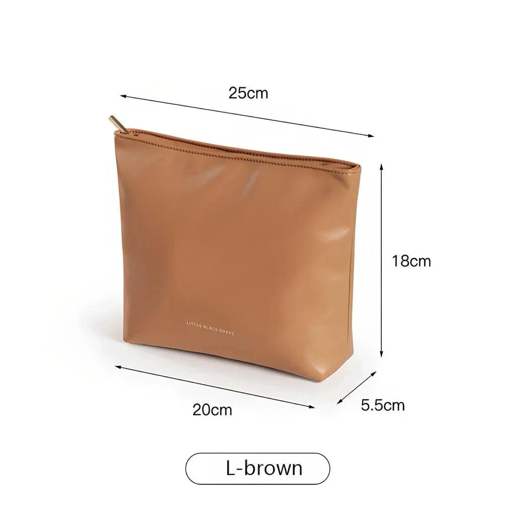 A versatile PU leather organiser bag in white and brown colours, designed to keep your daily essentials organised and your travels stylish.