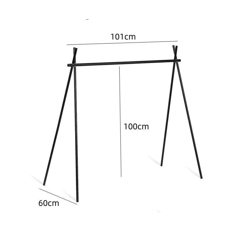Outdoor Triangular Storage Rack made of durable iron for camping, picnicking, and tailgating