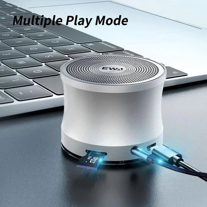 Premium compact Bluetooth speaker with powerful 5W driver, true wireless stereo, and sleek metal casing