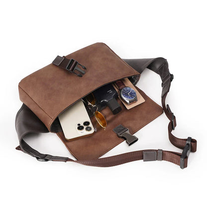 Premium quality large capacity shoulder bag in sleek black colour with latch closure and interior pockets, perfect for modern British lifestyle