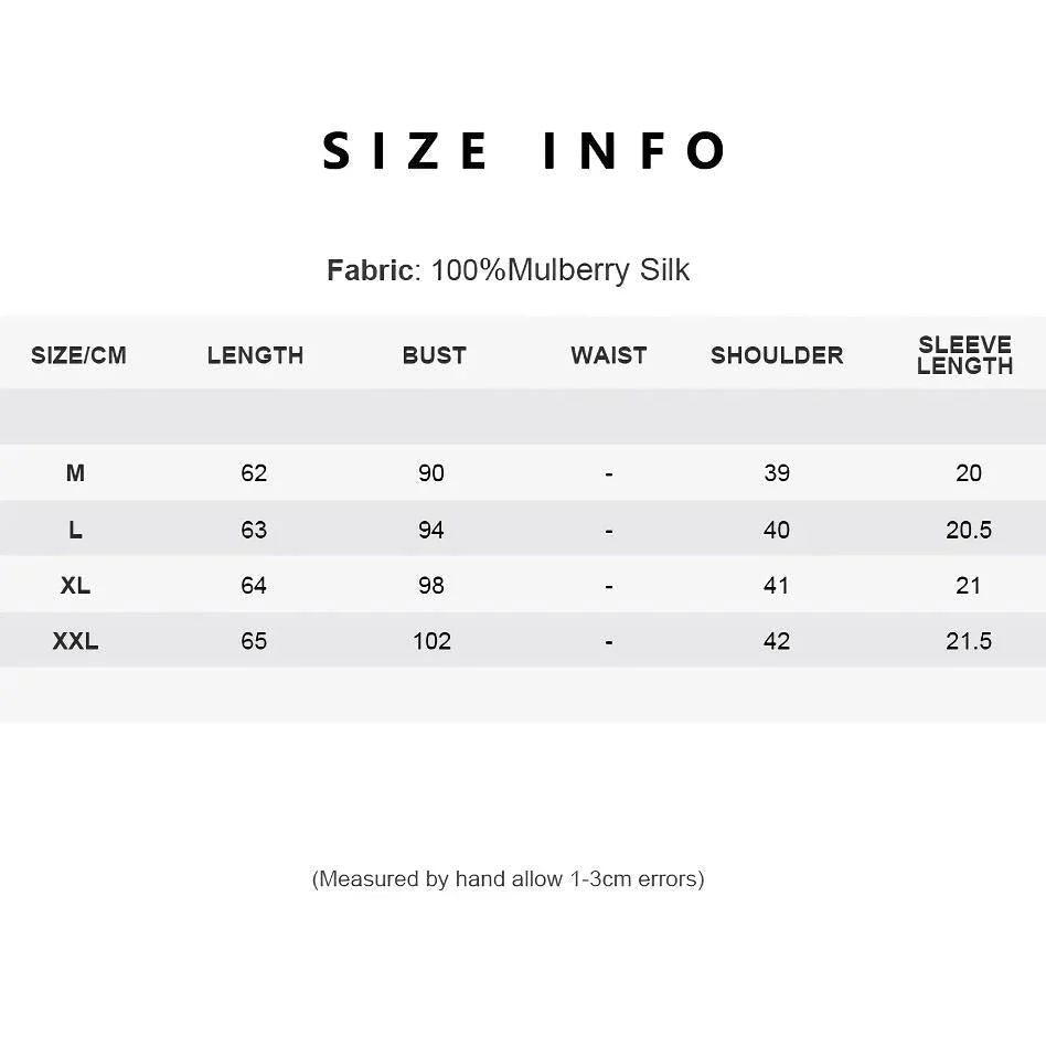 Elegant women's summer tee made of premium mulberry silk with classic O-neck design and short sleeves