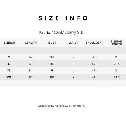 Elegant women's summer tee made of premium mulberry silk with classic O-neck design and short sleeves