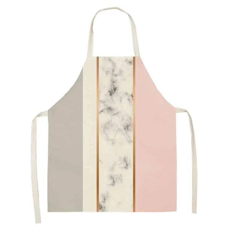 Geometric printed kitchen apron in a stylish design for discerning home chefs in the UK