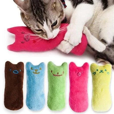 Soft, cuddly catnip-filled plush toy in a grey cotton colour, designed to captivate and entertain your feline friend.