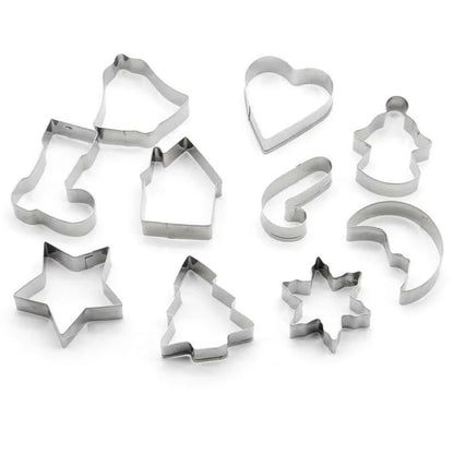 Premium Stainless Steel Christmas-Themed Cookie Cutters Set for baking festive treats