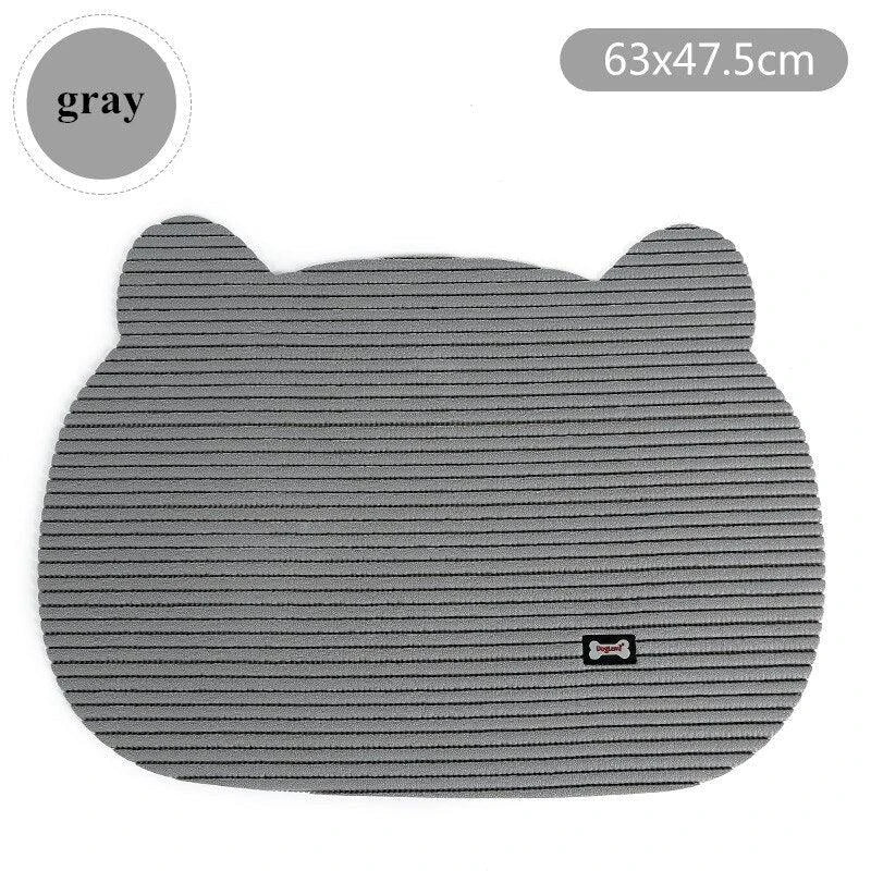 Premium Non-Slip Large Cat Litter Mat in brown and grey colours, designed to catch litter and keep floors clean