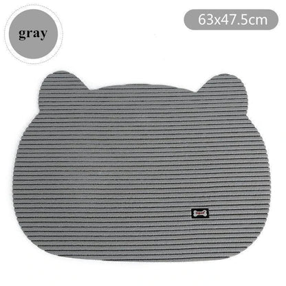 Premium Non-Slip Large Cat Litter Mat in brown and grey colours, designed to catch litter and keep floors clean