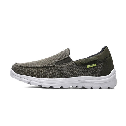 Premium denim canvas casual trainers with extra-wide fit and flexible, lightweight construction