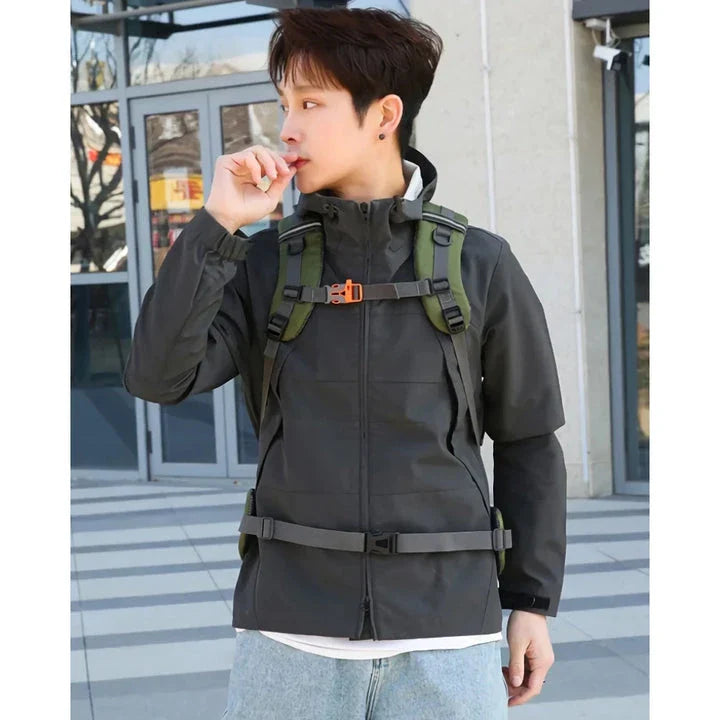 Premium 50L waterproof backpack with hydration system, shoe compartment, and reflective safety features for outdoor adventures