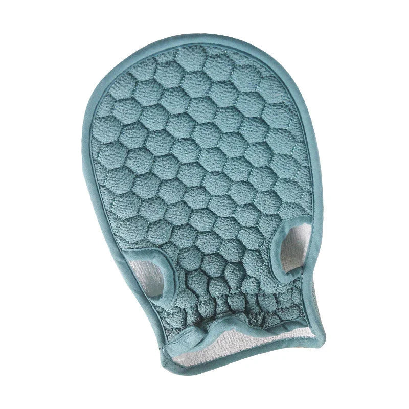 Premium Fingerless Bath Towel Gloves in Beige, featuring a double-sided design for gentle exfoliation and deep cleansing