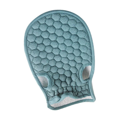 Premium Fingerless Bath Towel Gloves in Beige, featuring a double-sided design for gentle exfoliation and deep cleansing
