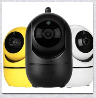 Intelligent indoor security camera with 360-degree panoramic coverage, auto-tracking, and remote access capabilities