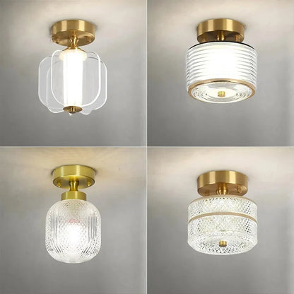 Elegant copper LED ceiling light with customisable light settings for living room, porch, and balcony