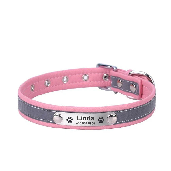 Premium Personalized Reflective Dog Collar in various colours and sizes, designed to enhance your canine's safety and style