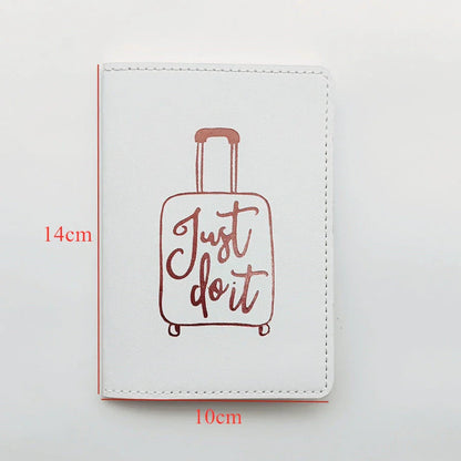 Premium PU leather passport cover in rose gold colour with subtle letter pattern, designed for stylish and organised travel