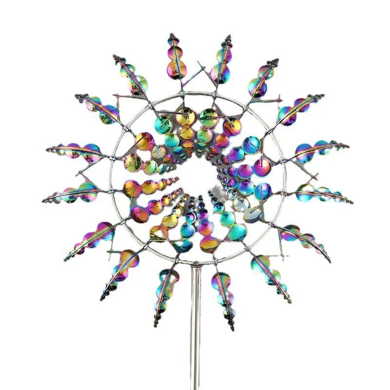 Elegant metal garden windmill decoration with gentle movement, perfect for adding charm to outdoor spaces