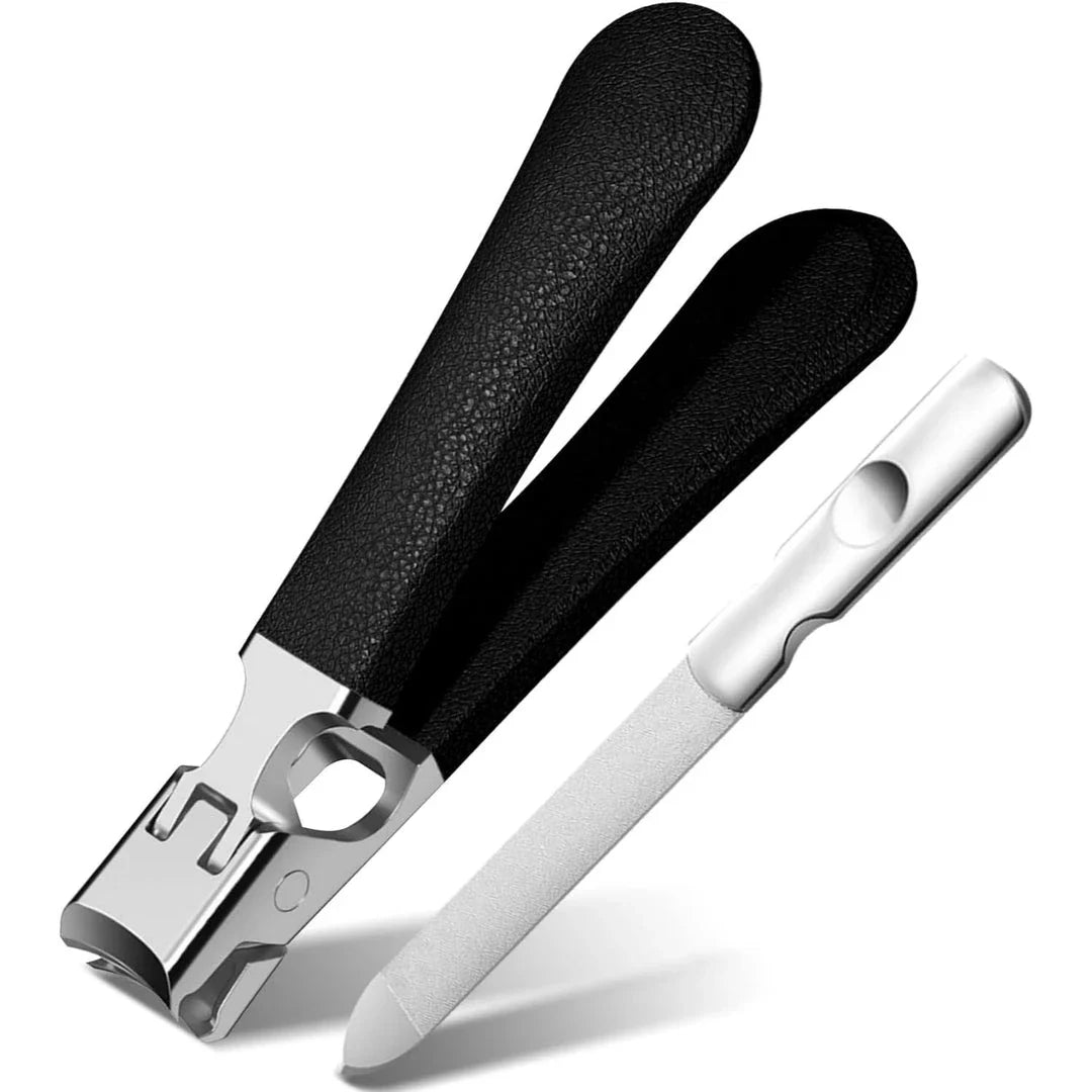 Premium stainless steel nail clippers with anti-splash design for effortless trimming of thick, tough toenails