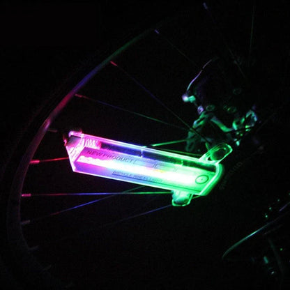 Bicycle Wheel Flashing Light with 32 LED lights in red, blue, and green colours that create a mesmerizing light show