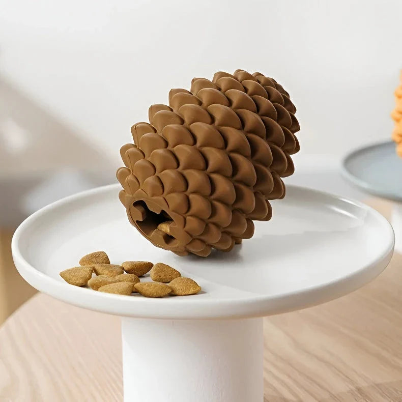 Premium pineapple-shaped interactive dog chew toy made of durable natural rubber