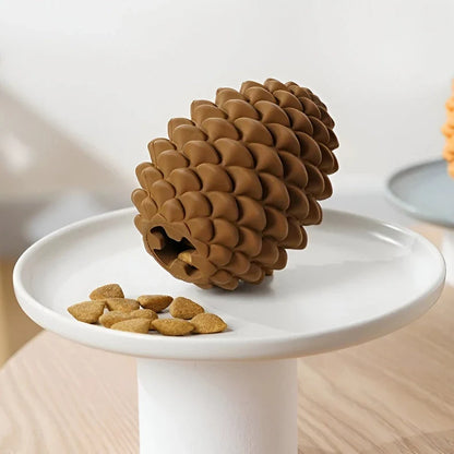 Premium pineapple-shaped interactive dog chew toy made of durable natural rubber