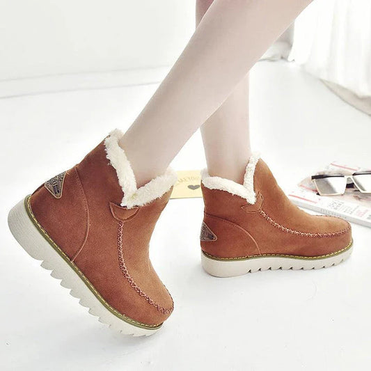Trendha premium thick-soled non-slip women's shoes with velvet upper and waterproof platform