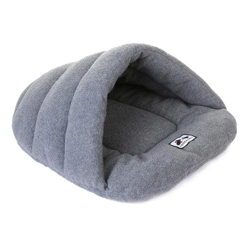 Cosy and comfortable fleece pet bed with plush cushion in a range of soothing colours