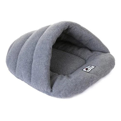 Cosy and comfortable fleece pet bed with plush cushion in a range of soothing colours