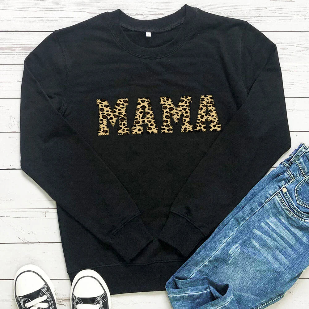 Leopard print sweatshirt in a range of colours, including white, pink, yellow, grey, green, black, and wine red. Relaxed, oversized fit for comfort and style.