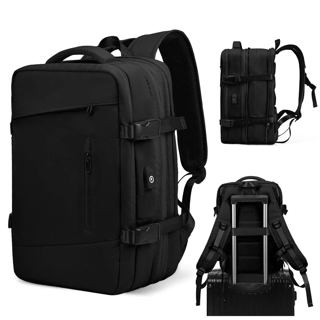 Premium Expandable Travel Backpack with Laptop Sleeve, Water-Resistant Nylon, and Adjustable Capacity