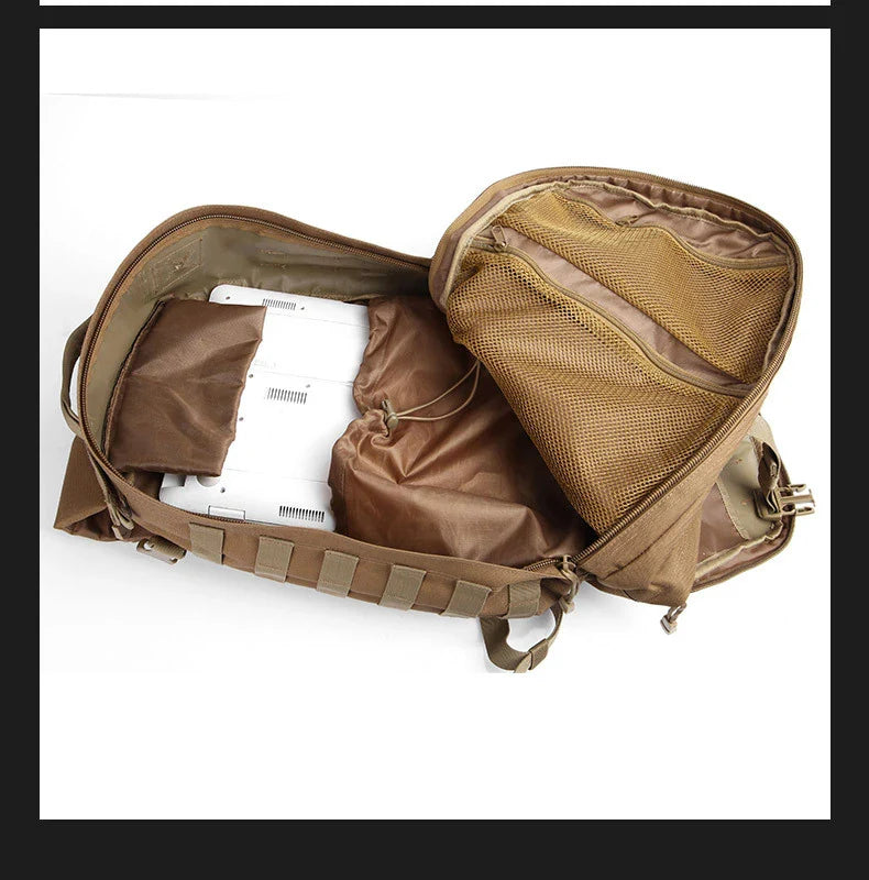 Rugged Outdoor Army Assault Backpack with 25-litre capacity, durable Oxford cloth construction, and padded shoulder straps for comfortable wear.